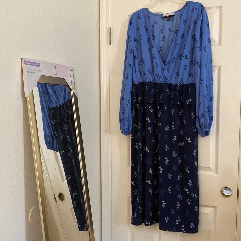 Blue and Navy Floral Dress